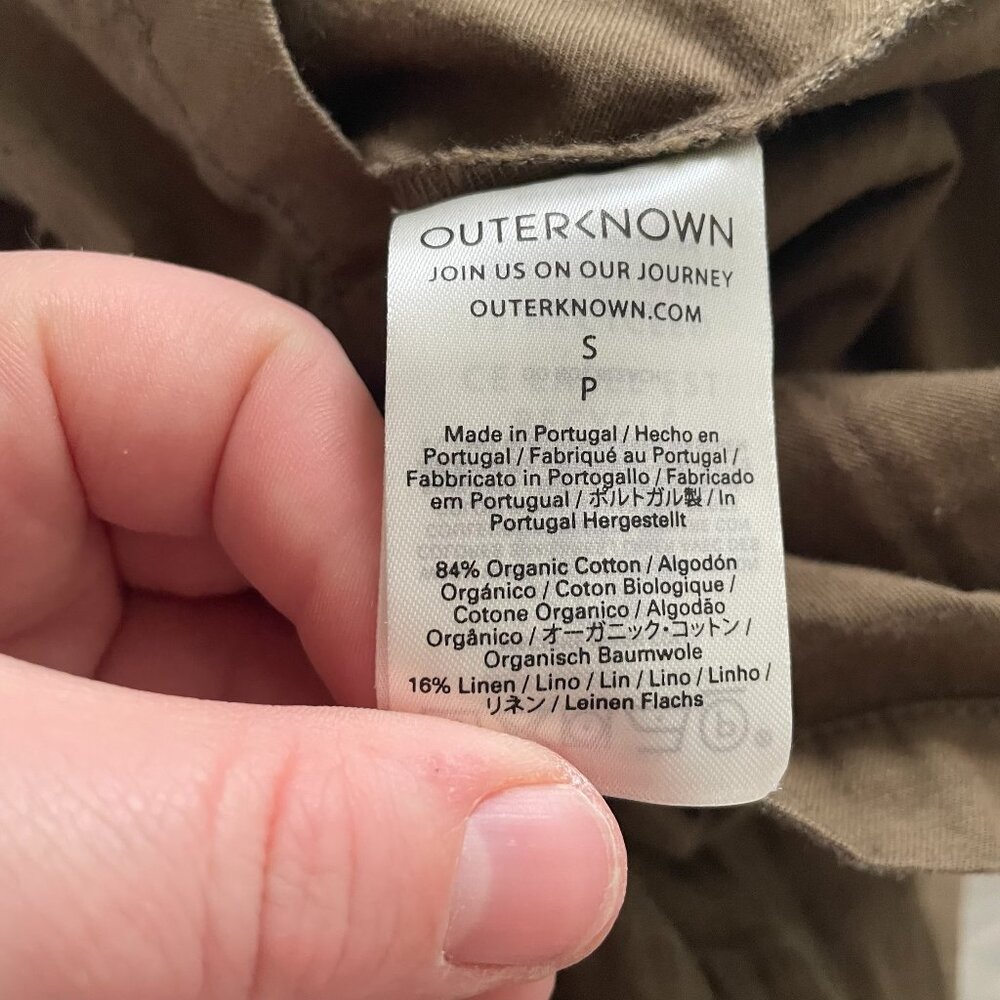 Outerknown S.E.A. Sea Shortall Romper Small S Olive Green Cotton Linen Canvas - Picture 5 of 6